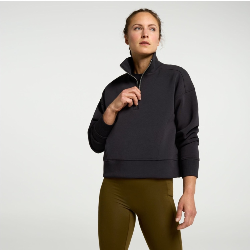 NWT Calia Soft Scuba 1/4 Zip Pullover Black XS